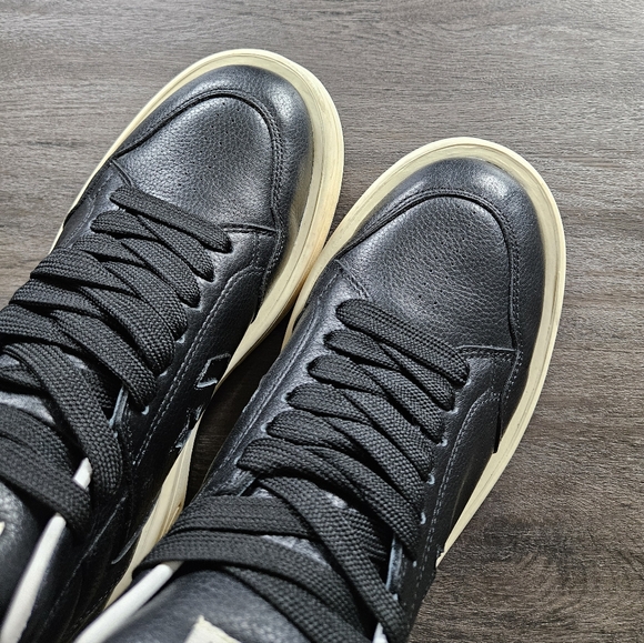 Converse Rick Owens x DRKSHDW TURBOPN Black  Leather High Trainers Mens Size 8.5 - Picture 7 of 11